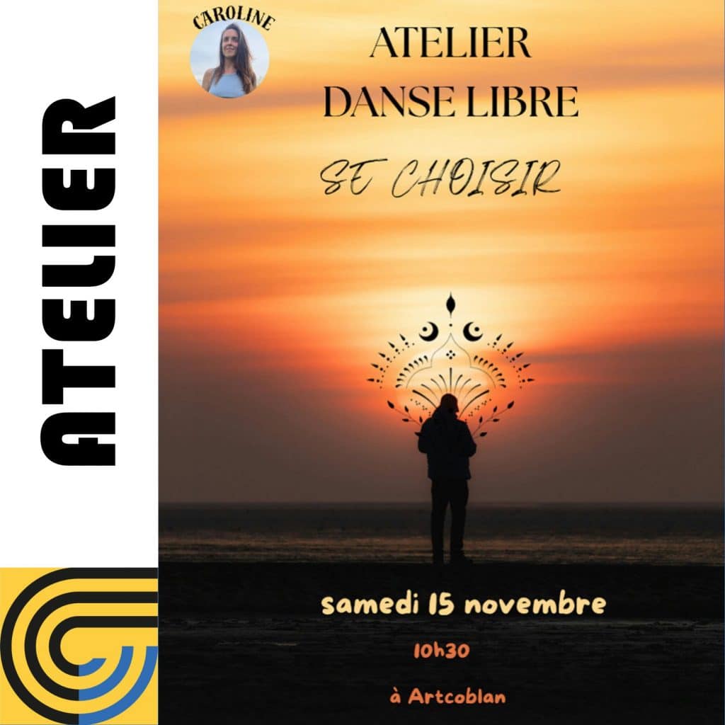 Atelier de danse libre avec Caroline Bonnel, le samedi 15 novembre à 10h30 chez artcoblan.